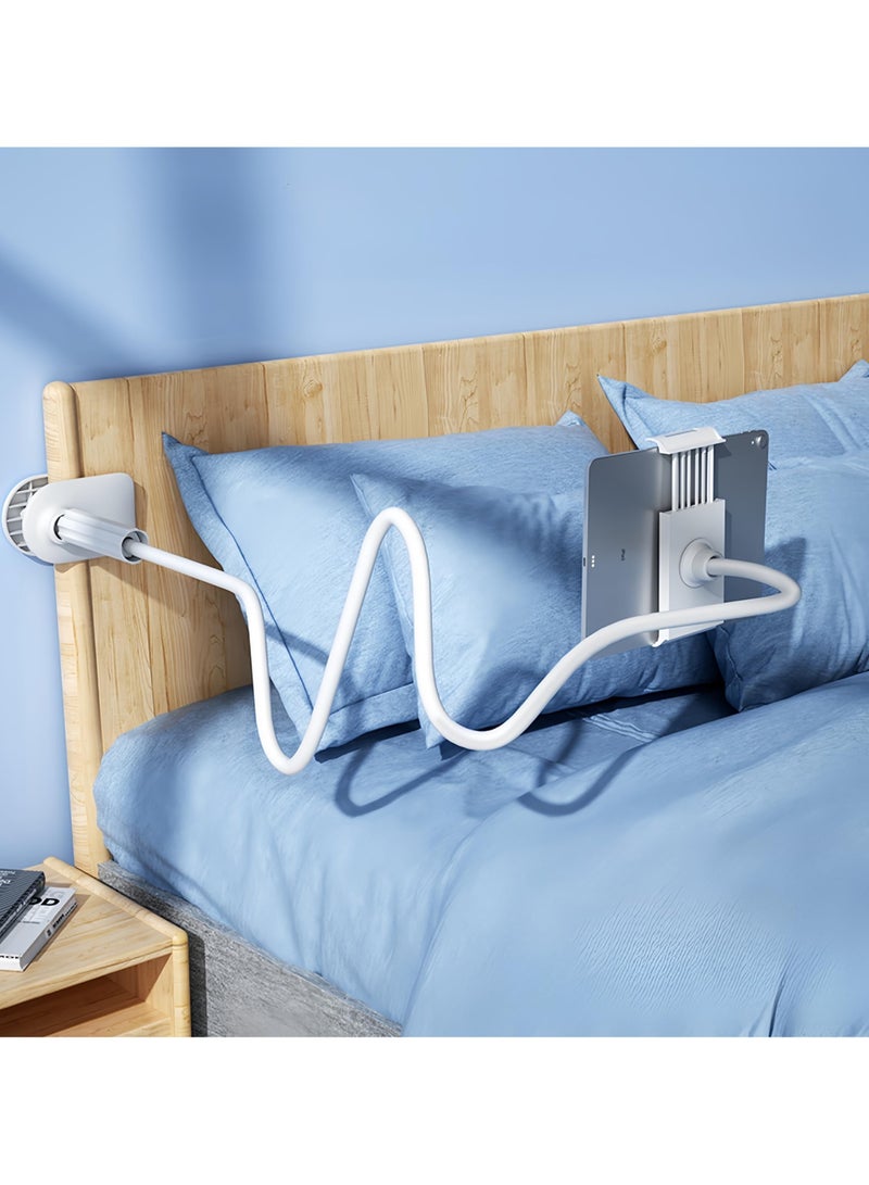 erorex Table Holder for Bed and Desk,360° Adjustable,with Flexible Long Arm Phone Stand,Overall Length 100cm,Compatible with all phones,Pad(4.7-10.6") (White) - Image 4