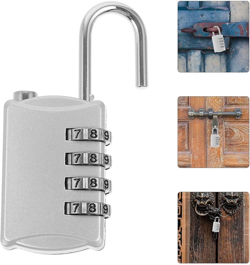 قفل مركب أسود بأزرار ملموسة للمكفوفين لخزانة الصالة الرياضية وصندوق الأدوات وقفل مقاوم للعوامل الجوية في الهواء الطلق - Image 4