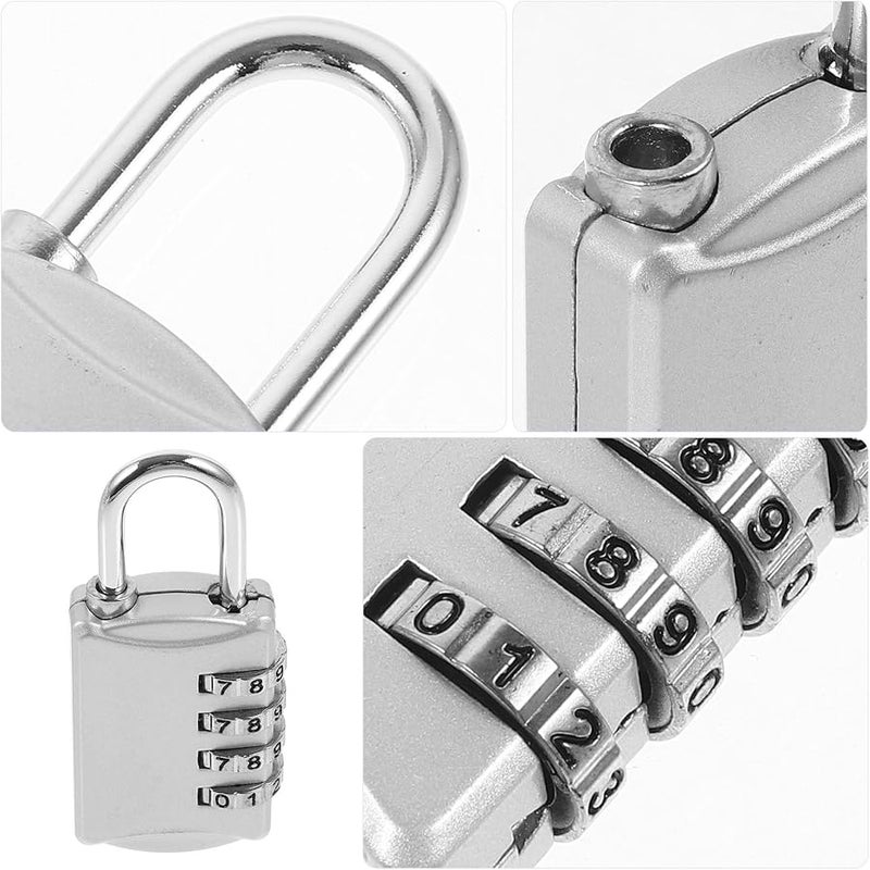 قفل مركب أسود بأزرار ملموسة للمكفوفين لخزانة الصالة الرياضية وصندوق الأدوات وقفل مقاوم للعوامل الجوية في الهواء الطلق - Image 3