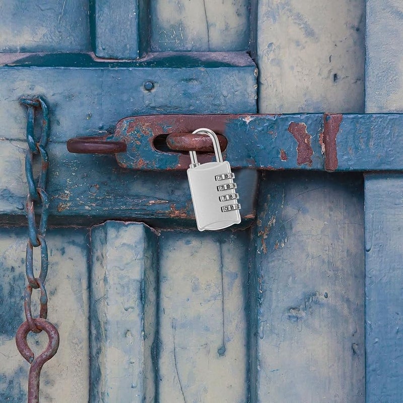 قفل مركب أسود بأزرار ملموسة للمكفوفين لخزانة الصالة الرياضية وصندوق الأدوات وقفل مقاوم للعوامل الجوية في الهواء الطلق - Image 5