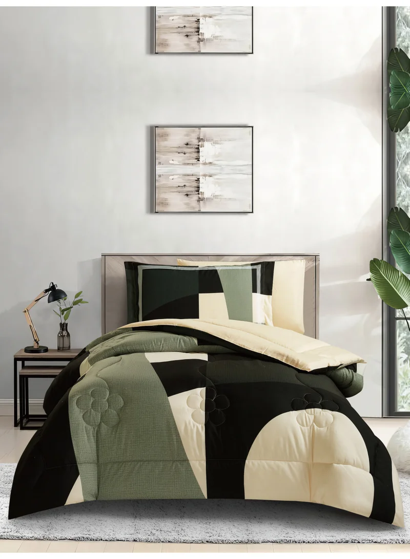 دوناتيلا طقم مفرش سرير 4 قطع مقاس مفرد ونص يناسب سرير 120×200 , تصميم مشجر انيق , مايكروفايبر فائق النعومة , يناسب جميع الفصول