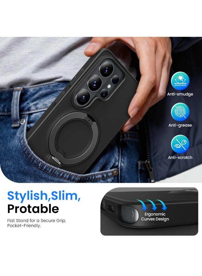 GolbinBox for Samsung Galaxy S26 Ultra Case with 360° Spin Magnetic Stand,[Compatible with MagSafe],[Military Drop Protection], Shockproof Slim Lightweight Protective for S26 Ultra Case, Black - Image 5