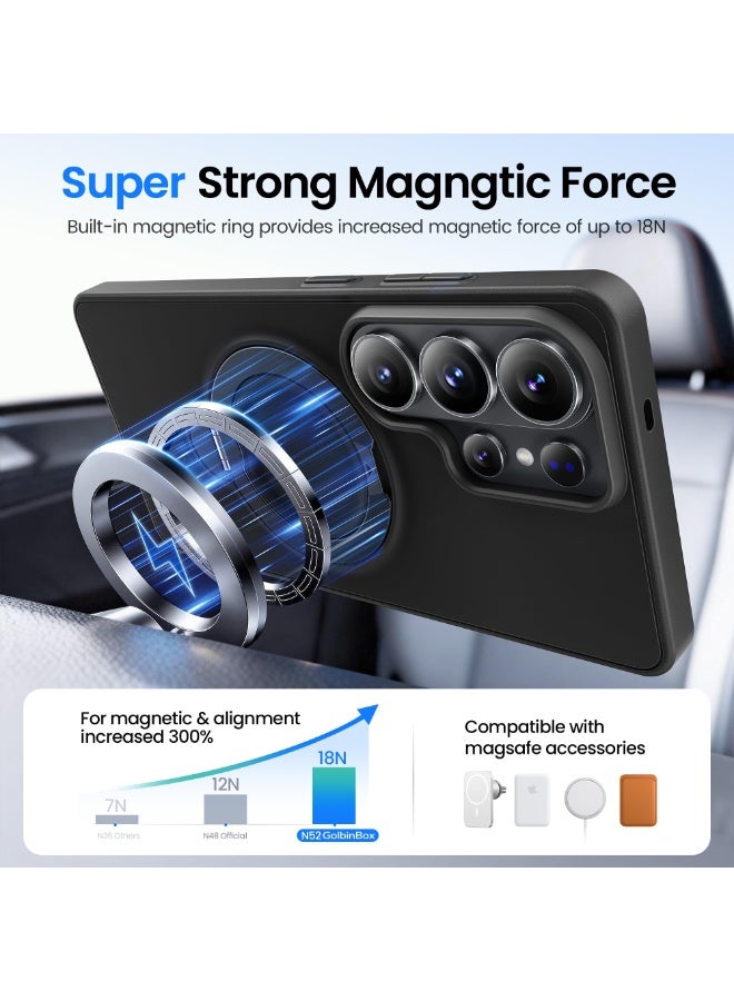 GolbinBox for Samsung Galaxy S26 Ultra Case with 360° Spin Magnetic Stand,[Compatible with MagSafe],[Military Drop Protection], Shockproof Slim Lightweight Protective for S26 Ultra Case, Black - Image 3