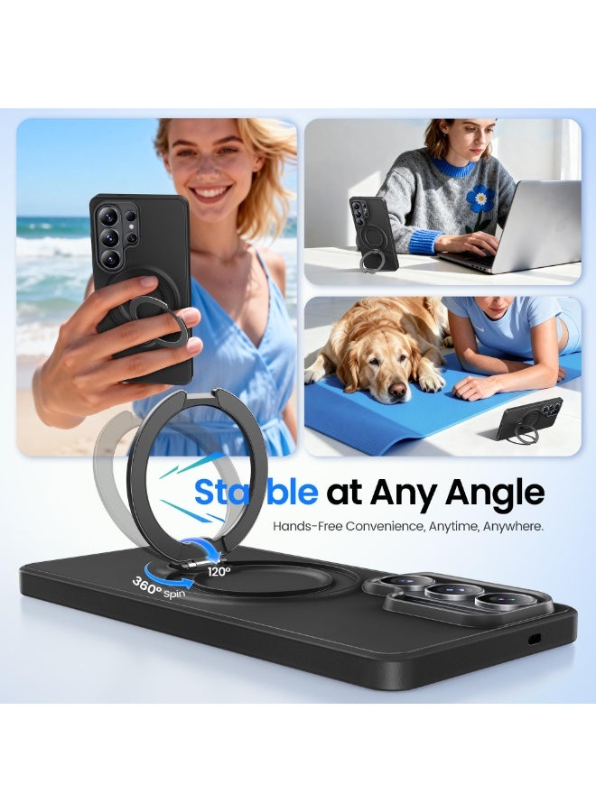 GolbinBox for Samsung Galaxy S26 Ultra Case with 360° Spin Magnetic Stand,[Compatible with MagSafe],[Military Drop Protection], Shockproof Slim Lightweight Protective for S26 Ultra Case, Black - Image 2