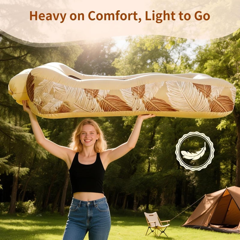 nnOuOnn Inflatable Lounger Couch Hammock - Portable Air Sofa for Outdoor Indoor, Waterproof Blow Up Chair seat for Beach, Camping, Travel, Festival, Movies | Glamping Accessories for Adults & Kids - Image 3