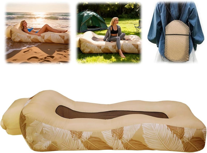 nnOuOnn Inflatable Lounger Couch Hammock - Portable Air Sofa for Outdoor Indoor, Waterproof Blow Up Chair seat for Beach, Camping, Travel, Festival, Movies | Glamping Accessories for Adults & Kids - Image 1