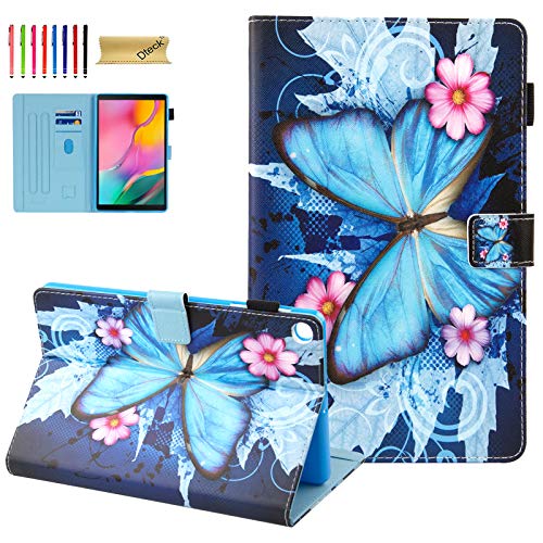 Dteck for Samsung Galaxy Tab A 10.1 Case 2019, Premium Shock Proof Stand Folio Case, Multi- Viewing Angles, Soft TPU Back Cover for Samsung Tab A 10.1" Tablet SM-T510/T515, Flower & Butterfly - Image 1