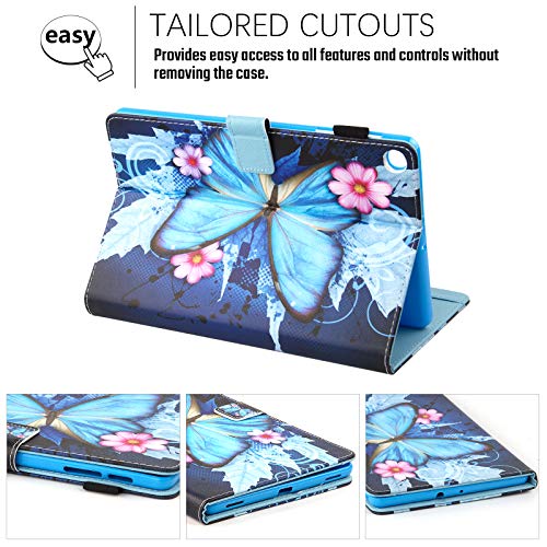 Dteck for Samsung Galaxy Tab A 10.1 Case 2019, Premium Shock Proof Stand Folio Case, Multi- Viewing Angles, Soft TPU Back Cover for Samsung Tab A 10.1" Tablet SM-T510/T515, Flower & Butterfly - Image 5