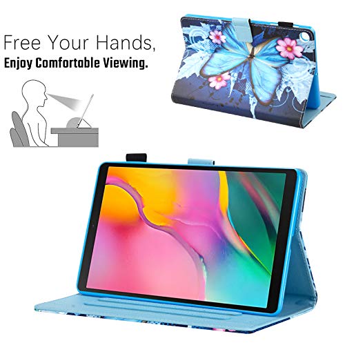 Dteck for Samsung Galaxy Tab A 10.1 Case 2019, Premium Shock Proof Stand Folio Case, Multi- Viewing Angles, Soft TPU Back Cover for Samsung Tab A 10.1" Tablet SM-T510/T515, Flower & Butterfly - Image 4
