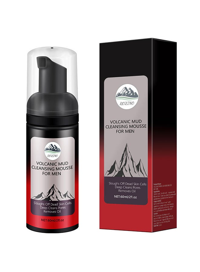 Rozino Cleansing mousse for men, oil control, blackhead removal, pore tightening, amino acid bamboo charcoal cleanser - Image 1