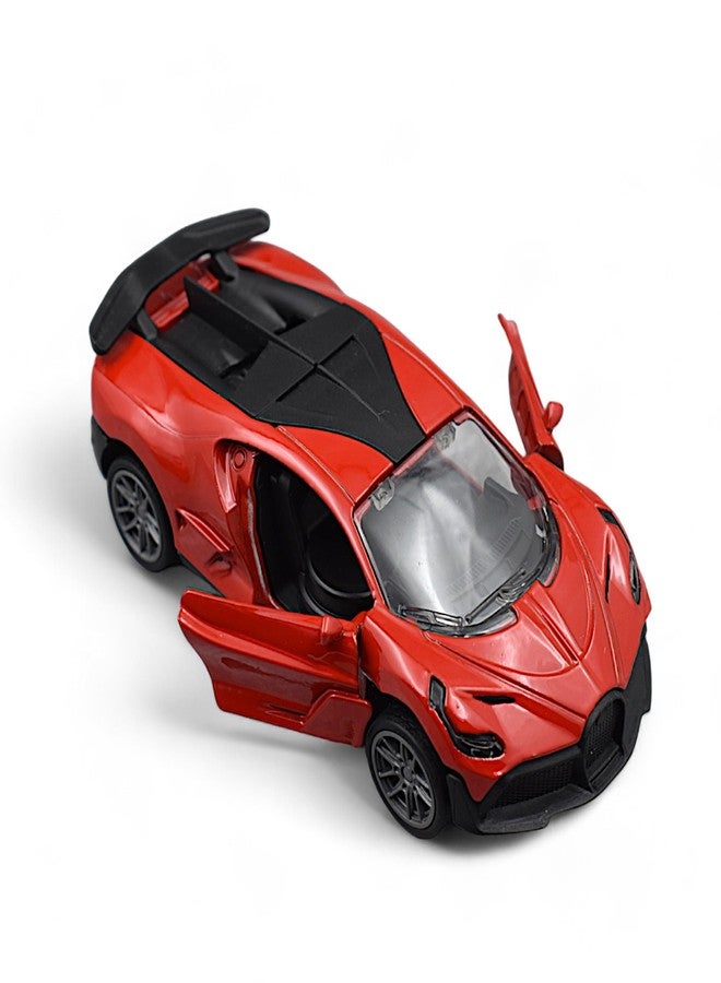 MASIPICKS Bugatti Car Toy 1:36 Exclusive Alloy Metal Pull Back Die-cast Car Diecast Metal Pullback Toy car with Openable Doors Boys Gifts Toys for Kids (Red) - Image 1