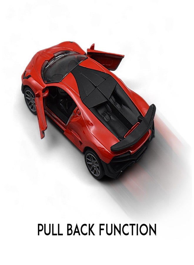 MASIPICKS Bugatti Car Toy 1:36 Exclusive Alloy Metal Pull Back Die-cast Car Diecast Metal Pullback Toy car with Openable Doors Boys Gifts Toys for Kids (Red) - Image 4