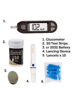 Control D Blood Glucose Monitor (Pack Of 50 Strips, Black)  - Image 5