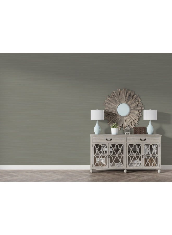 Home Gallery Dark Grey Paint Color Fabric Wallpaper Covers An Area ​​Up To 4.2Mx3M With Adhesive  And Smoothing Tool - Image 1