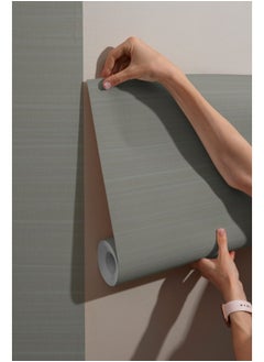 Home Gallery Dark Grey Paint Color Fabric Wallpaper Covers An Area ​​Up To 4.2Mx3M With Adhesive  And Smoothing Tool  - Image 5