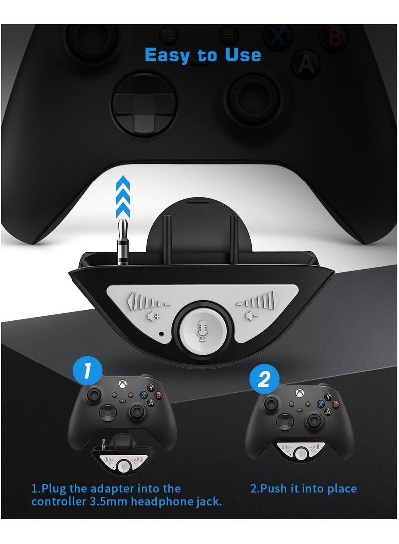 Captaintech SYOSI, Audio Adapter for Xbox Controller, 3.5mm Hole Bluetooth Headset Adapter, Mic Transmitter for Xbox One S X Elite 1 Elite2 Series S X Controller