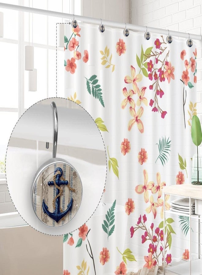 12 Pcs Vintage Anchor Round Shower Curtain Hooks Stainless Steel Decorative Hanger Rings for Bathroom Kitchen Bedroom Curtain Rods - Image 3