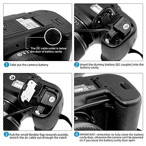 Glorich DR-E6 DC Coupler LP-E6 LP-E6N Dummy Battery ACK-E6 AC Power Supply Adapter Kit for Cameras Canon EOS R7 R6 R5 R 90D 80D 7D Mark II 7D 70D 6D 60D 5D Mark IV 5DS, with Fully-Decoded Smart Chip - Image 4