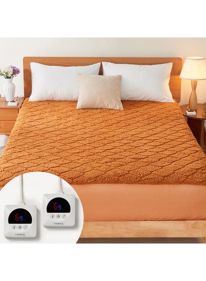 HelaSnug Electric Heated Mattress Pad King Size Heating Mattress Pad Dual Control 78x80IN Sherpa Warm Winter Deep Pocket 6 Heat Settings 1-9-Hour Timer Auto-Off Machine Washable Mocha Mousse New Launch - Image 1