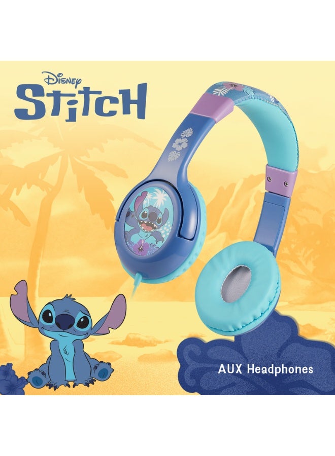 SMD Disney Stitch Padded Auxiliary Headphones | Wired kids headphones with Stitch design, padded ear cushions, aux cable connectivity, and adjustable headband for comfortable use - Image 3