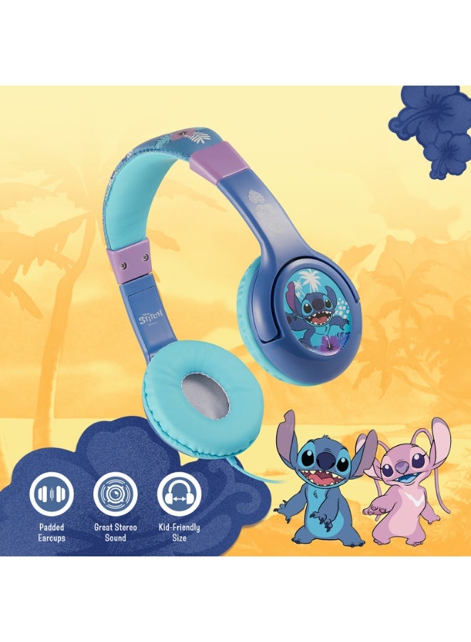 SMD Disney Stitch Padded Auxiliary Headphones | Wired kids headphones with Stitch design, padded ear cushions, aux cable connectivity, and adjustable headband for comfortable use - Image 4