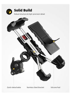 Lamicall Motocycle Bicycle Cell Phone Clamp  for Iphone 11 iphone 11 Pro Max S9 S10 and 47  68 Black  - Image 4
