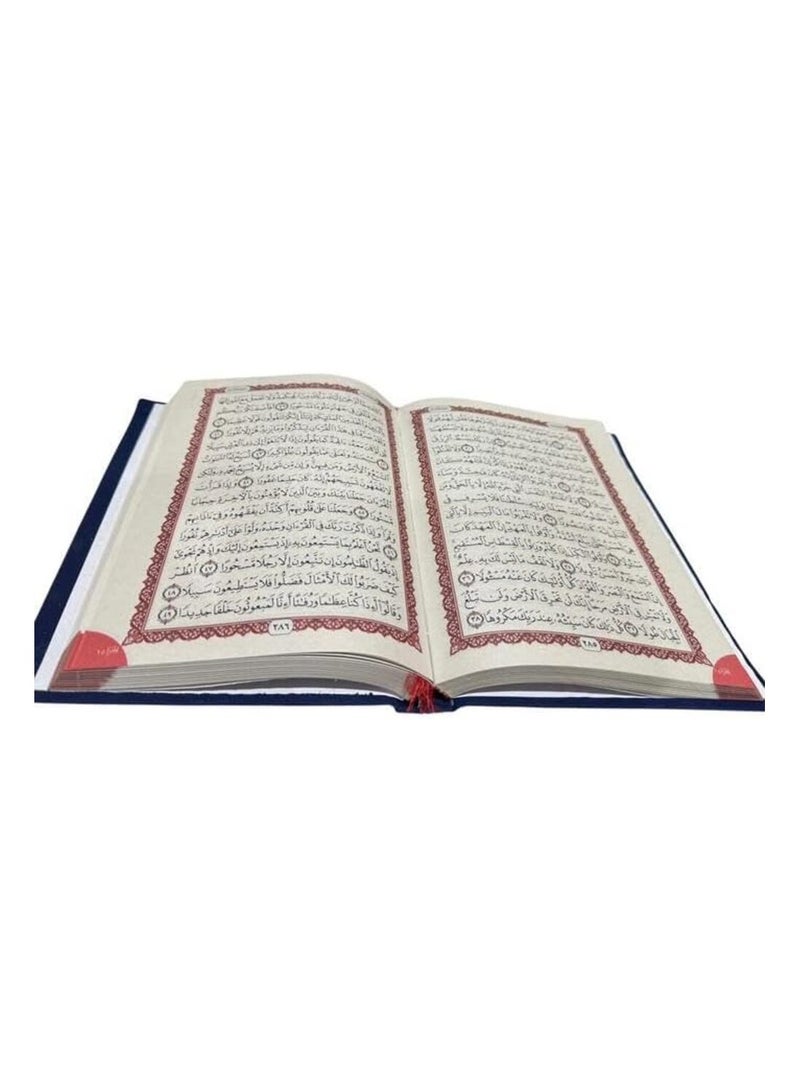 مصحف منقوش باللون الفضي قطيفه غلاف نبيتي مقاس متوسط 17*24 - Image 2