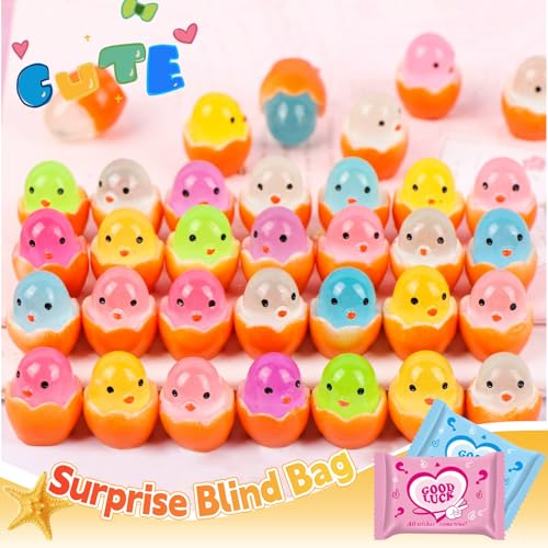 CIYOJA 50 Pcs Mini Glow in The Dark Resin Chick Figures Blind Bag Mystery Set Random Styles Collectible Toys for Kids Easter Decorations Party Favors DIY Crafting and Home Decor - Image 5