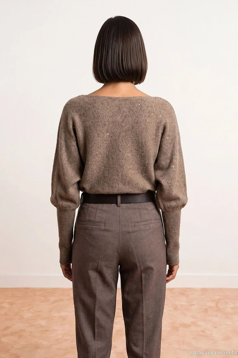 Dilvin Mocha Brown DILVIN Women's Knit Sweater for Women | Best Price UAE