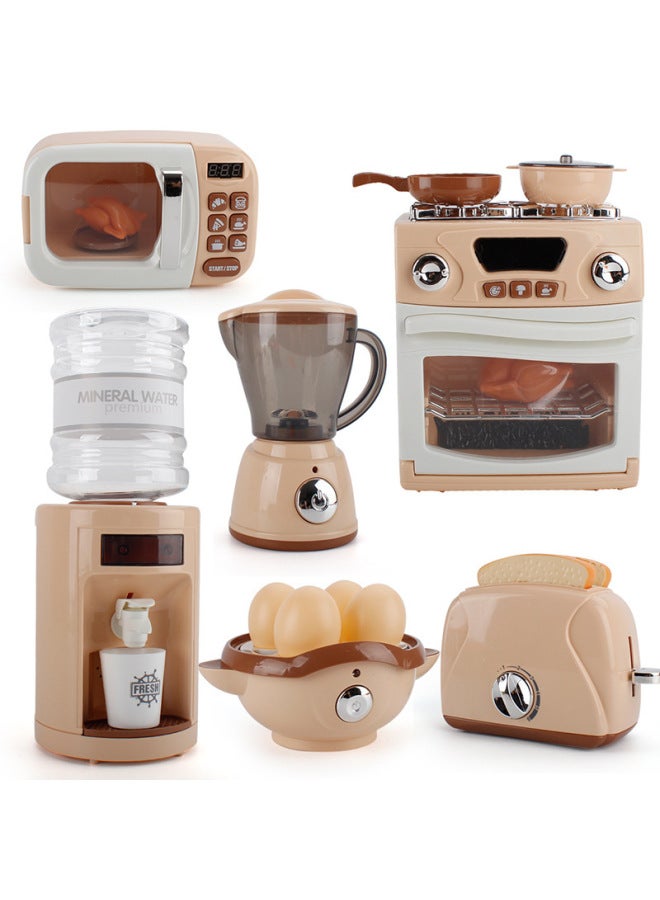 سلسلة مطبخ محاكاة للأطفال، مجموعة أجهزة منزلية كبيرة، موزع مياه، عصارة، لعب الحياة المنزلية، ألعاب كهربائية منزلية - اللون: ZQ1006A، جهاز بخار البيض 477.5G - Image 3