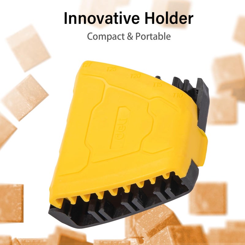 Deli مجموعة مفاتيح توركس هكس DL234209H من 9 قطع مقاومة للتلاعب على شكل L بذراع طويل مفاتيح ألين نجمي مقاس T10 T15 T20 T25 T27 T30 T40 T45 T50 (تشمل حامل، أصفر وأسود) - Image 3