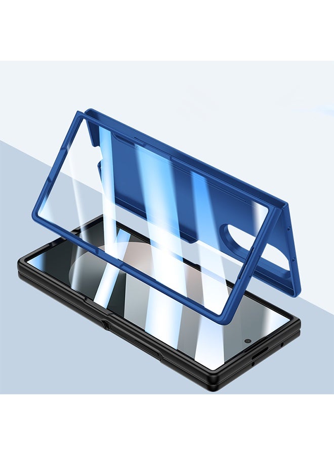 هافن حقيبة واقية متوافقة مع سامسونج جالاكسي زي طي 7، مع S حامل القلم وحامي الشاشة الزجاجية المقواة، مضاد للخدش -أسود - Image 2