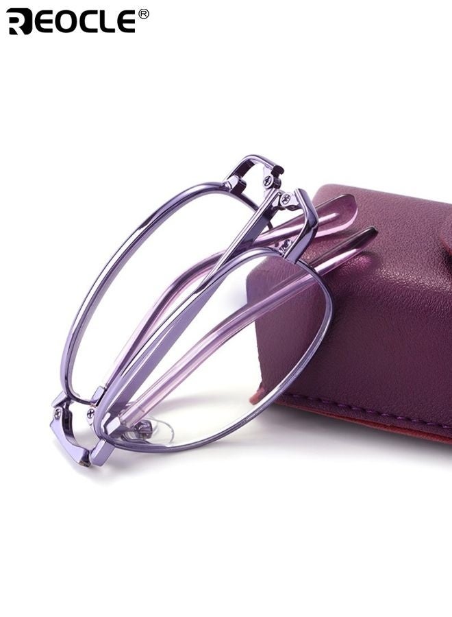 ريوكل نظارات قراءة نسائية قابلة للطي مع حجب الضوء الأزرق وتصميم محمول، نظارات عصرية مع عدسات HD تناسب الأسلوب الناضج - Image 3