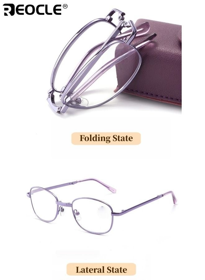 ريوكل نظارات قراءة نسائية قابلة للطي مع حجب الضوء الأزرق وتصميم محمول، نظارات عصرية مع عدسات HD تناسب الأسلوب الناضج - Image 5