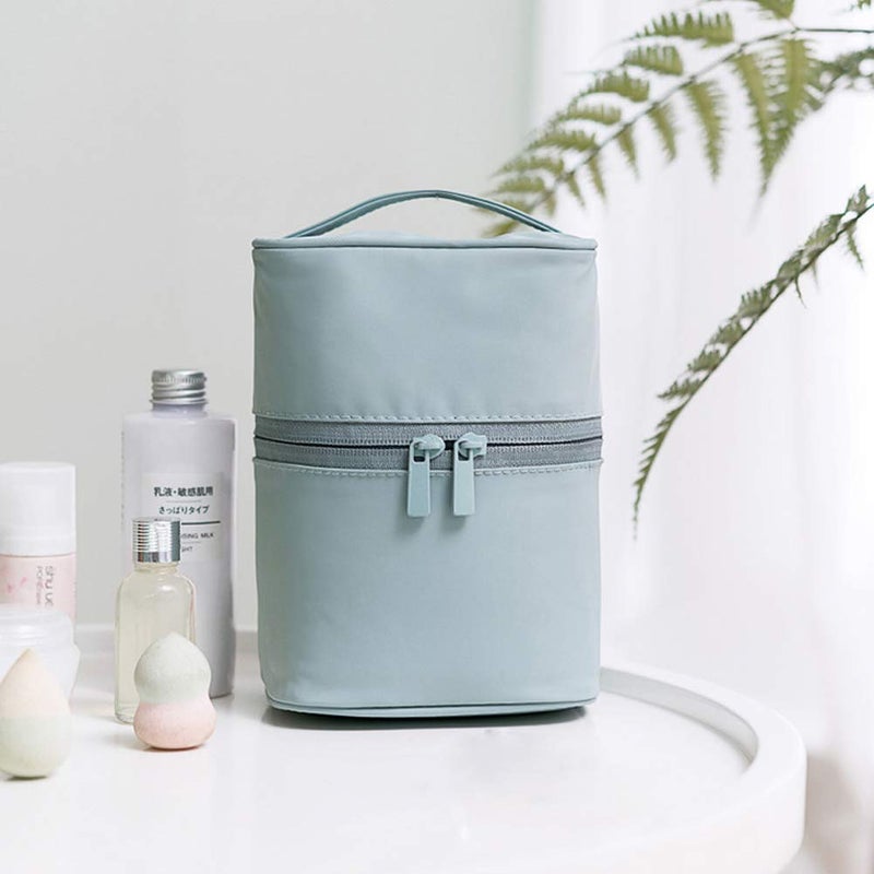 Bysiter Makeup Bag Travel Cosmetic Bag 7.5x5.5x4.4 Inch Makeup Brush Holder Organizer Cute Portable Artist Toiletry Storage Bag Cosmetics Case for Women Girls,Gray - Image 3