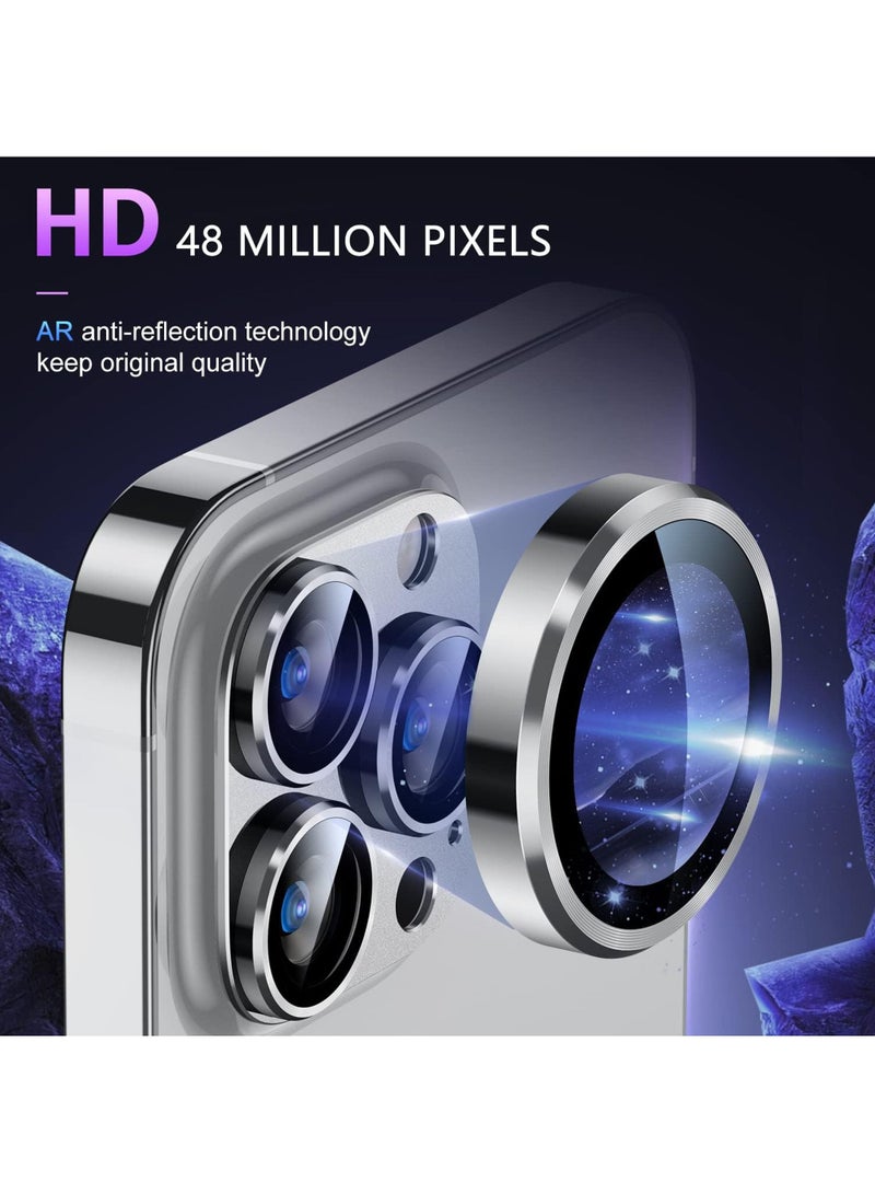 Rock Pow For iPhone 15 Pro/iPhone 15 Pro Max Camera Lens Protector  [Drop Protection] 9H Tempered Glass Camera Cover Screen Metal Ring Case Friendly Scratch Resistant Easy to Install  - Image 4