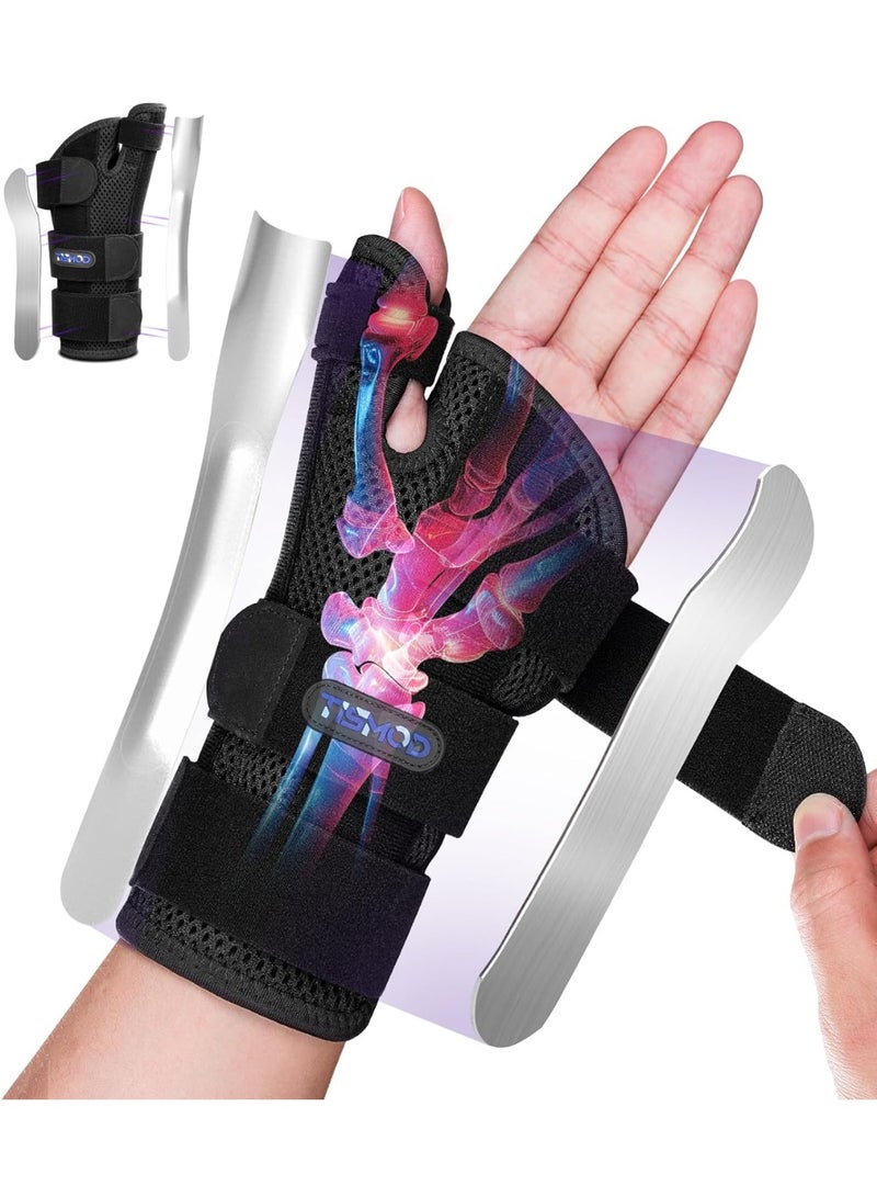 Wrist Brace with Thumb Support,Thumb Spica Splint Left Hand for De Quervain's Tenosynovitis Brace,Carpal Tunnel Wrist Brace Night Support for Women&Men,Black-S/M-Left - Image 1
