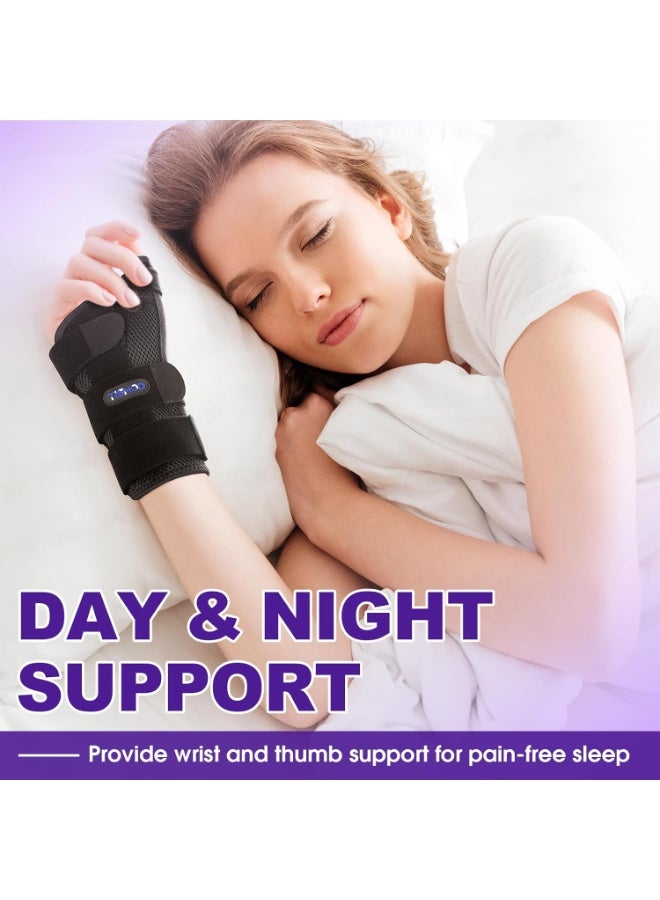 Wrist Brace with Thumb Support,Thumb Spica Splint Left Hand for De Quervain's Tenosynovitis Brace,Carpal Tunnel Wrist Brace Night Support for Women&Men,Black-S/M-Left - Image 3