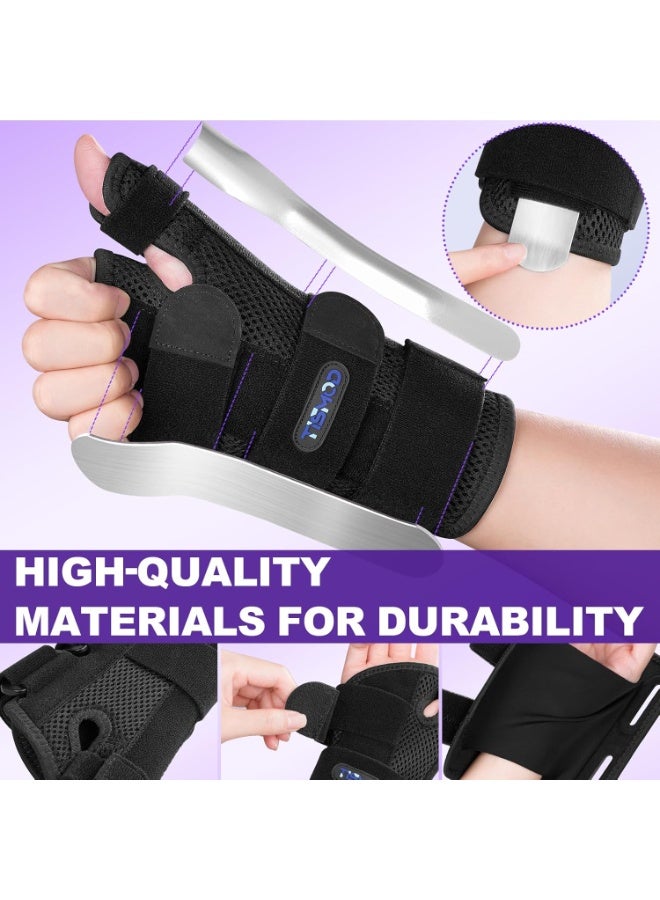 Wrist Brace with Thumb Support,Thumb Spica Splint Left Hand for De Quervain's Tenosynovitis Brace,Carpal Tunnel Wrist Brace Night Support for Women&Men,Black-S/M-Left - Image 5