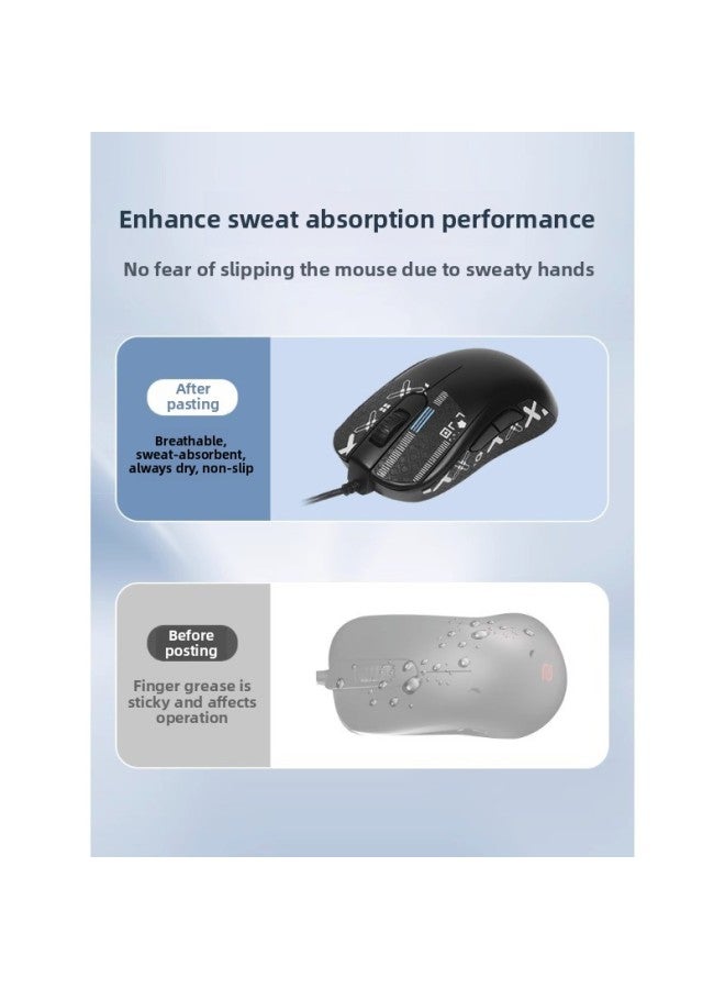Suitable For Zhuowei Mouse Anti-slip Sticker S1-C S2-C Anti-slip Sticker All-inclusive Sweat-absorbent Sticker Back Sticker Side Skirt Key-Color:One Black Printed Anti-slip Sticker [full Package-clean Cotton]]  - Image 3