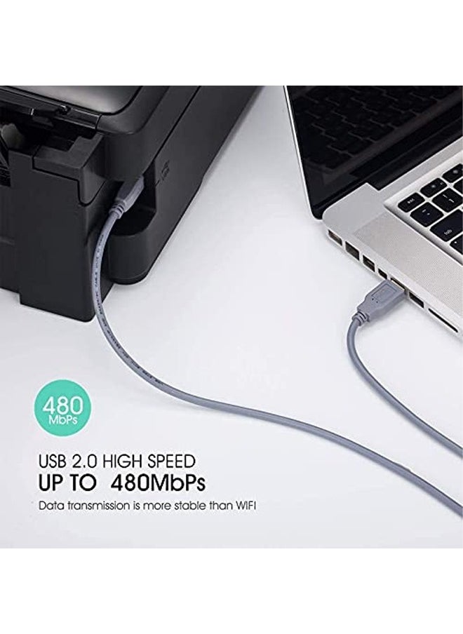 تايمي - كيبل USB عالى السرعة لتوصيل جهاز الكمبيوتر  بالطابعة 8قطع -1.5 متر رمادي - Image 1