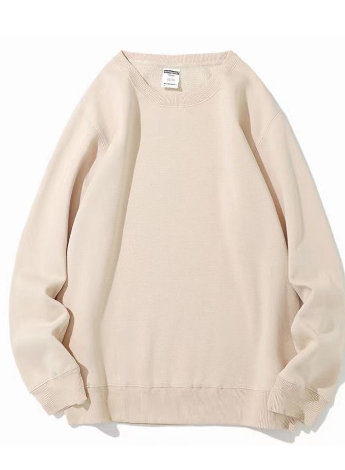 Loquat Simple Solid Color Round Neck Hoodie
