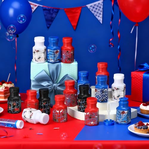 PullCrease 48 Pcs Spider Party Favors Spider Bubble Bottles Wands Mini Spiderweb Bubble Bottles Bulk Birthday Party Supplies for Outdoor Activity Birthday Supplies Carnival Gifts Goodie Bag Fillers - Image 5