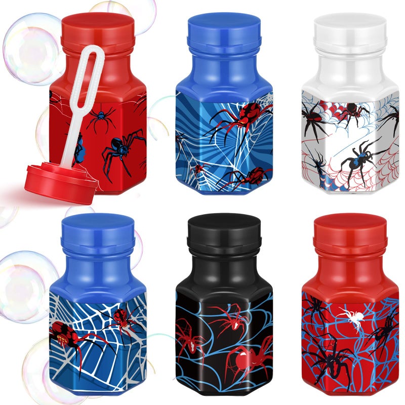 PullCrease 48 Pcs Spider Party Favors Spider Bubble Bottles Wands Mini Spiderweb Bubble Bottles Bulk Birthday Party Supplies for Outdoor Activity Birthday Supplies Carnival Gifts Goodie Bag Fillers - Image 3
