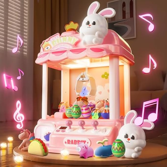 CLAW MACHINES FOR KIDS ADULTS, CLAW MACHINES TOYS, ELECTRONIC CLAW GAME MACHINE FOR PARTY EASTER EGGS GIFTS WITH GLOWING BUNNY CLAW PRIZES - Image 1