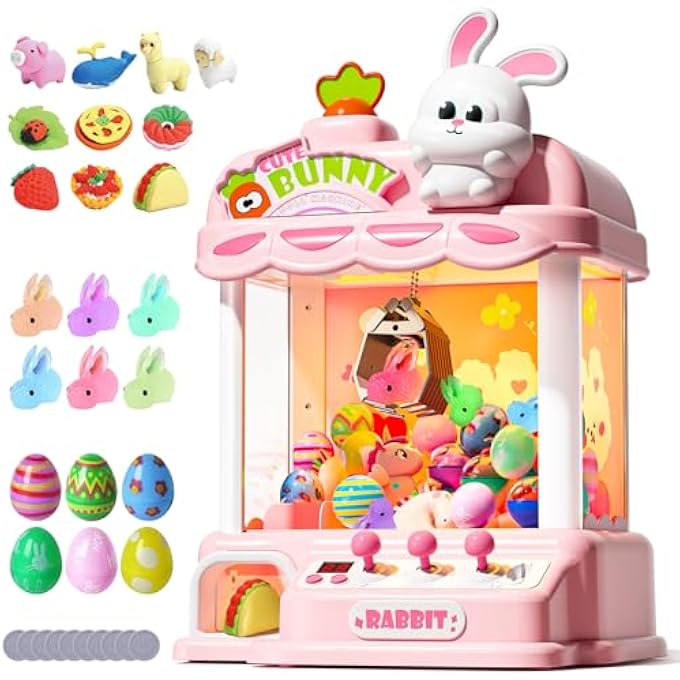 CLAW MACHINES FOR KIDS ADULTS, CLAW MACHINES TOYS, ELECTRONIC CLAW GAME MACHINE FOR PARTY EASTER EGGS GIFTS WITH GLOWING BUNNY CLAW PRIZES - Image 2