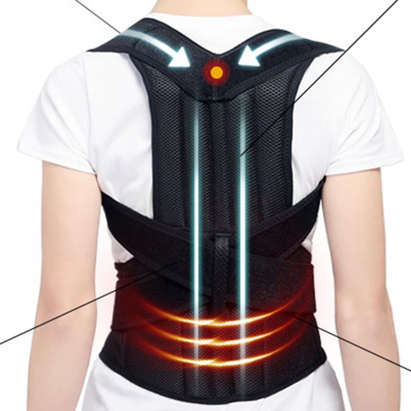 Posture Corrector Brace For Women Men Black XXL Back Shoulder Support Belt - Image 3