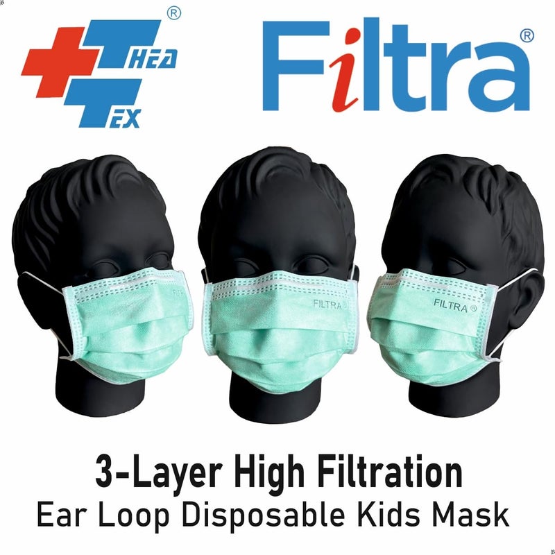 Filtra ® 3-Ply Ear Loop Kids Mask | Ages 3-18 | Kids Mask | Children's Mask | Ladies Mask | High Filtration | New extra tough courier packing | Travel Zip Lock Pouch of 20 Masks - Image 5