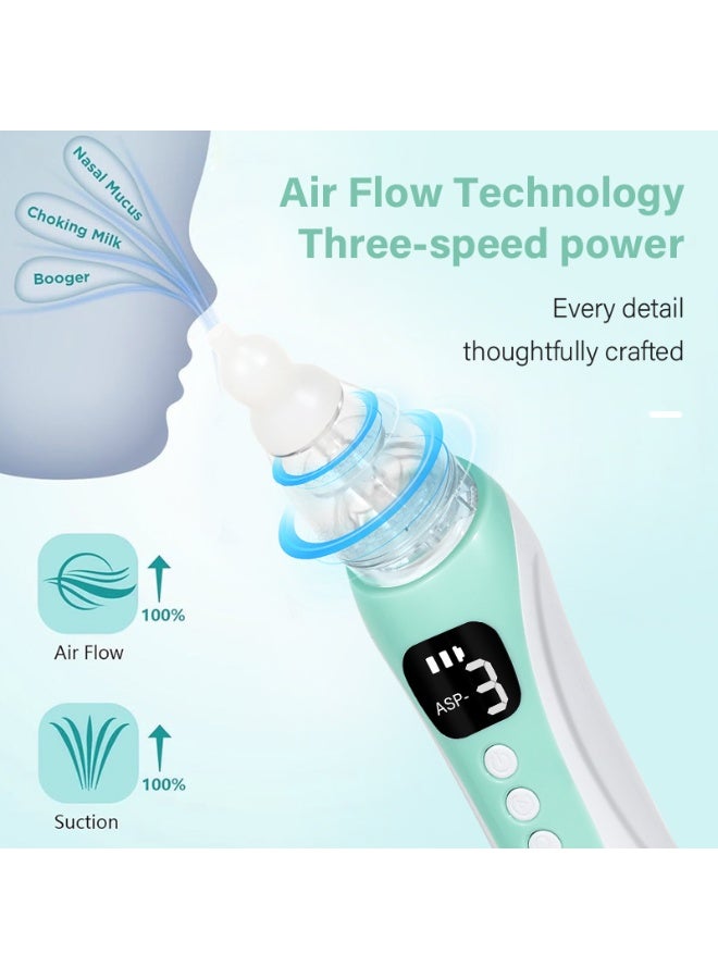 S.STYLEE 2-in-1 Electric Baby Nasal Aspirator with Spray, 65kPa Strong Suction, 4 Modes, Quiet USB Rechargeable Nose Cleaner for Infants & Toddlers, Portable Baby Nose Sucker with LED Light & Music - Image 3