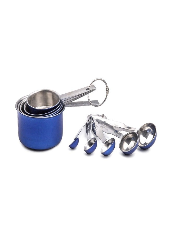 MITBAK Measuring Cup (Blue) 10-Piece Measuring Cups and Spoons Set | Sleek Stainless Steel Kitchen Gadgets | Premium Stackable Cooking and Baking Supplies | Upgrade Your Cooking Utensils Today - Image 2